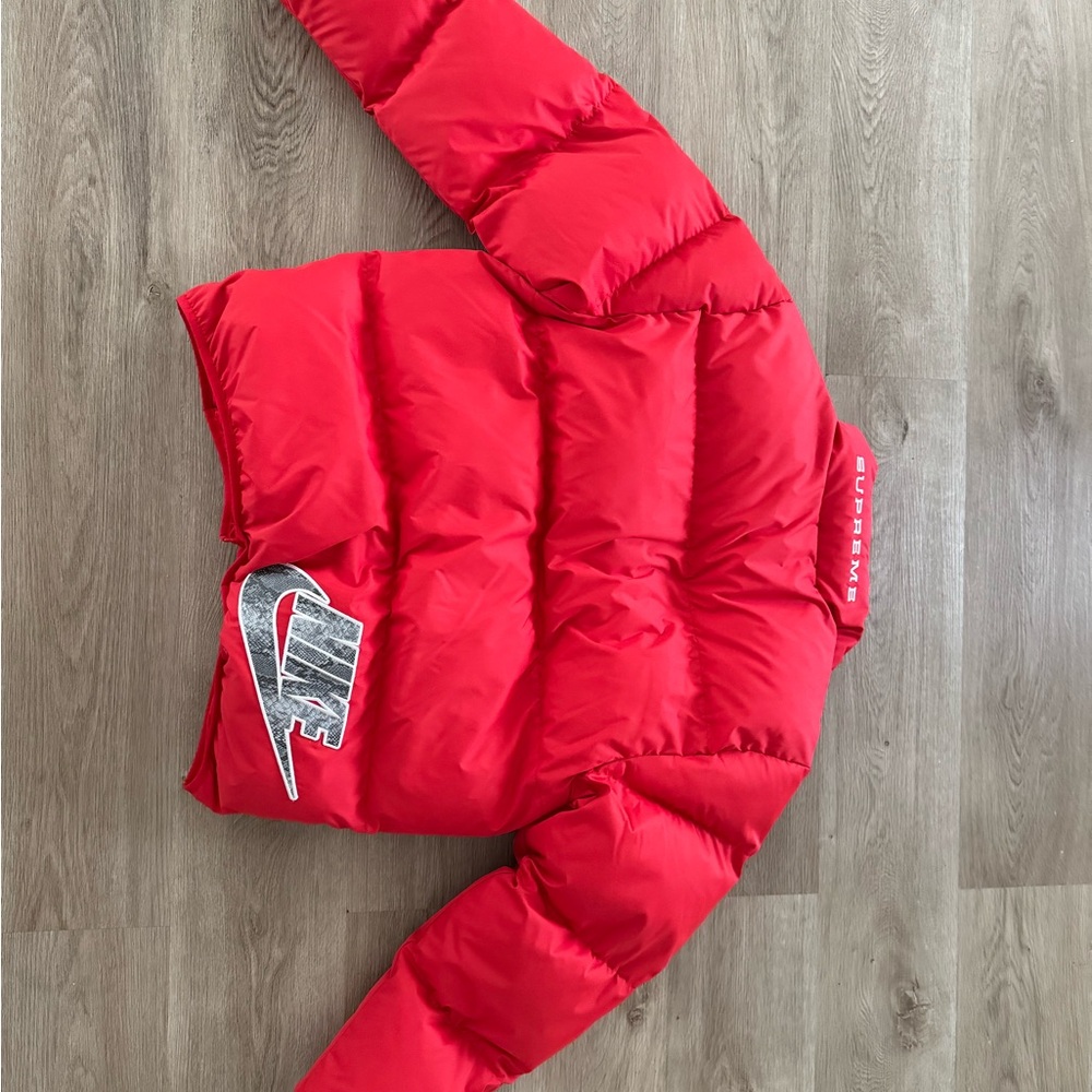 Nike x Supreme Red Puffer Jacket Vibrant Insulated Design